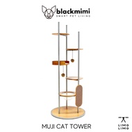 BlackMimi LIMOLIMO Premium Grade Wooden Cat Tree - Simple Elegant Solid Wooden Cat Tree Muji Style