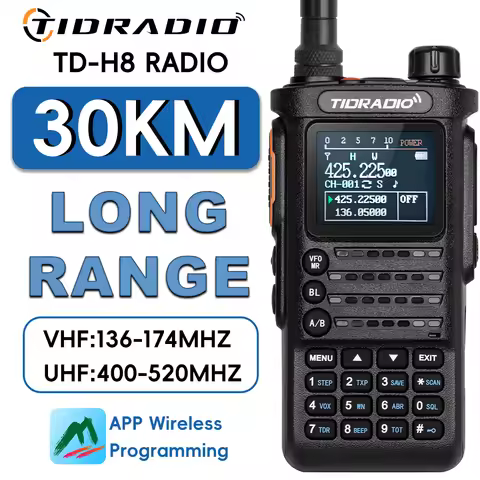 TIDRADIO 2nd Gen TD-H8 Professional Walkie Talkie Portable Long Range Radio Phone Wireless Programma