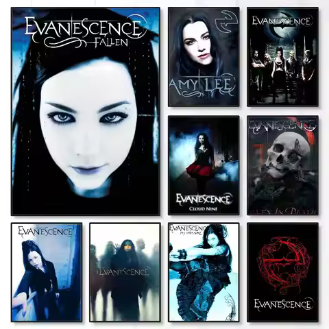 E-Evanescence A-Amy Lee Poster Sticky Wall Art Printing Waterproof Home Living Bed Room Bar Aestheti