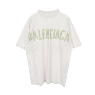 【二手】巴黎世家 (Balenciaga) 短袖T卹 BALENCIAGA BALENCIAGA短袖T卹 BALE TYPE BB Logo 739784 白色純棉T卹 男女通用 全新未使用