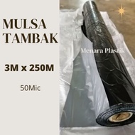 PLASTIK MULSA TAMBAK MENARA UKURAN 3M X 250 M TEBAL 50 MICRON KUAT