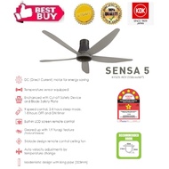 [KDK] 60" Remote Control Ceiling FAN (5 Blade) (Dark Grey) (K15Z5-REY) (9 Speed) - Long Pipe (323mm)