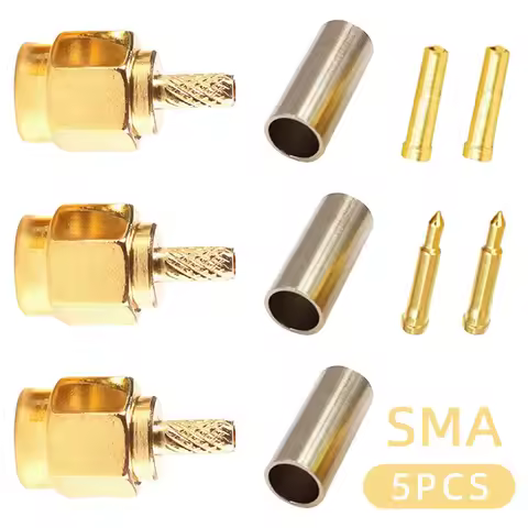 5Pcs SMA Plug SMA-J-1.5 RF Coaxial Connector Female Male Needle Straight Converter for RG174 RG316 L