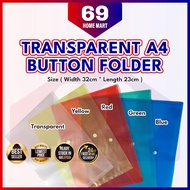 SSD A4 Clear Plastic File PVC Folder Clear Reusable Poly Envelopes Waterproof File Folder with Snap 