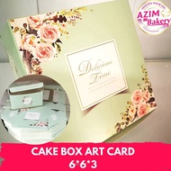Cake Box Art Card (3Pcs) 6X6X3 Patterned Cake Box | Flower Cake Box | Cake Box Art | Cake Box by Azi
