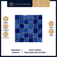 SINGRES MOSAIC TILES THALASA MIX GLOSSY SWIMMING POOL CERAMIC DECORATION 30.6x30.6cm