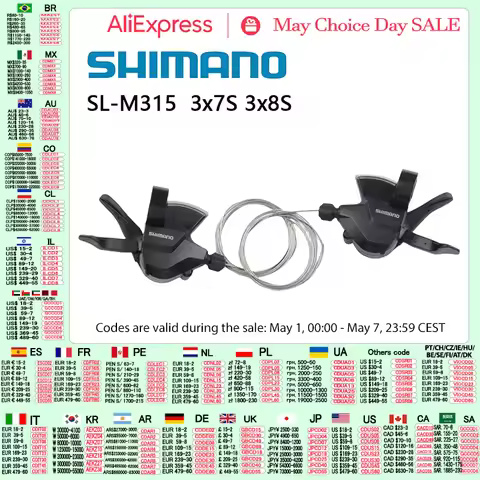 SHIMANO Altus SL-M315 Shifter 3x7 3x8 Speed MTB Mountain Bike Shift Lever Transmission Trigger Set