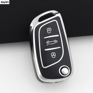 Fashion TPU Car Flip Key Case Cover Shell For Citroen C1 C2 C3 C4 C5 XSARA PICA For Peugeot 306 407 
