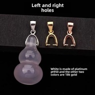 18K Gold Rose Jinniu Nostril Pendant Buckle Jade Pendant Horizontal Hole Jade Gourd AU750 Pure Plati
