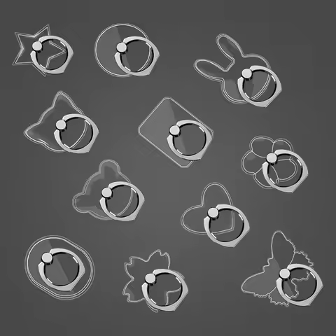 Universal Stent Mobile Phone Holder Stand Finger Ring Magnetic For cute Cell Smart Phone Transparent