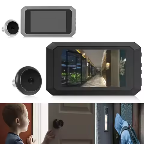Digital Magic Eye Electronic Viewfinder Night Vision Safety Door Viewer 3.97in LCD Screen Door Peeph
