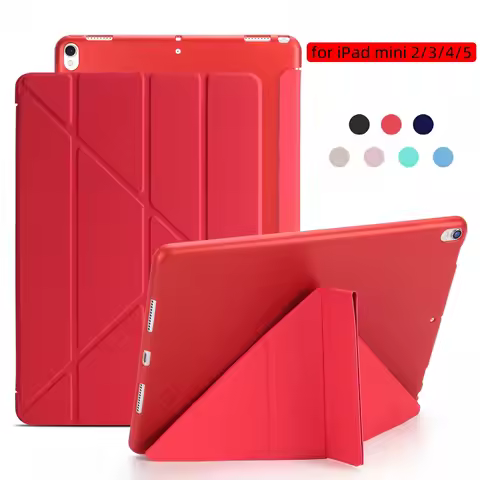 For iPad mini 2 3 Case 7.9inch Tri-Fold Y Deformation Silicone Tablet Cases For Funda iPad mini 4 5 