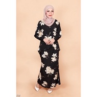 Ixaura Adult Fashion Baju Kurung Floral Modern Muslimah Premium MossCrepe Baju Kurung Modern Wanita 