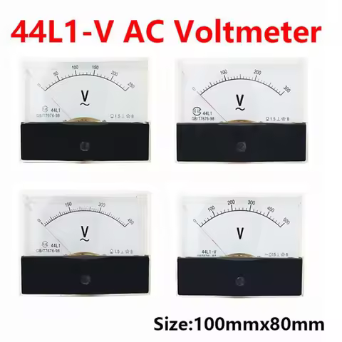 44L1-V AC Voltmeter Ac10V15V 20V 30V 50V 100V 150V 250V 300V 450V 500V 600V 750V Pointer Voltmeter 8