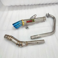 Stainless Canister Daeng Sai4 Muffler Open pipe 1Set big elbow 51mm Tmx 125 155 Dl 150 Russsi tc 125 150 Euro Viperman 150