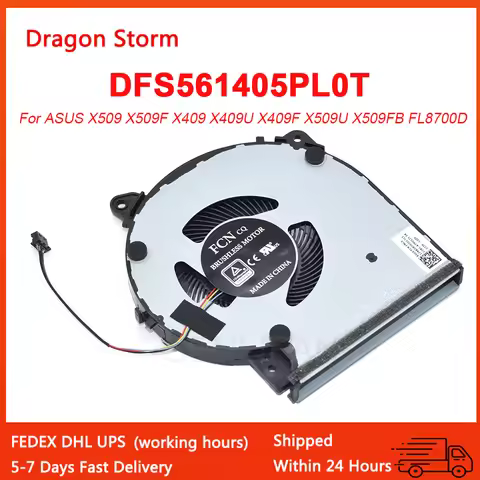New DFS561405PLOT 13NB0MTOTO1311 Notebook CPU Cooling 5V 0.5A For ASUS X409 X409F X509 X509F A509 X4