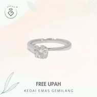 [Kedai Emas Gemilang] 2002085 {YS} 0.505Ct Diamond White Gold Ring (11) (2.68G) [750 Gold]