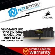 CORSAIR VENGEANCE LPX 32GB (2x16GB) DDR4 3600Mhz C18 Memory Ram - CMK32GX4M2D3600C18