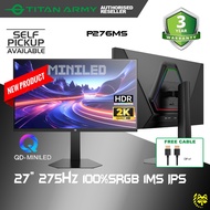 TITAN ARMY 27” QD-MiniLED QHD 2K 275Hz OC 1ms Fast IPS HDR Rotatable 99%DCI-P3 Gaming Monitor (P276M