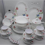 46pcs Florea Arc Opal Dinner Set / Set Pinggan Mangkuk Kaca Opal