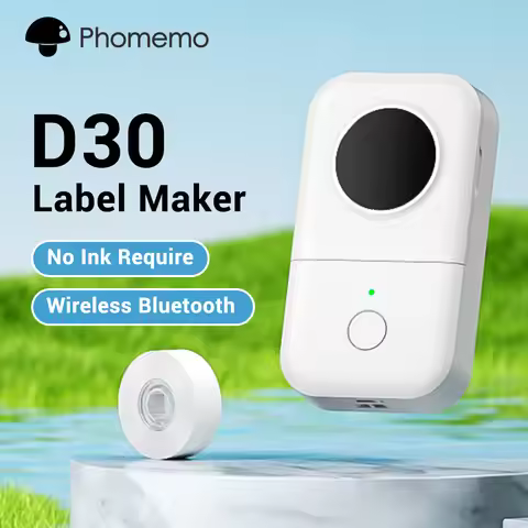 Phomemo D30 Mini Label Printer Wireless Bluetooth Label Printer Portable Pocket Label Printer