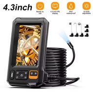 กล้องเอนโดสโคปอุตสาหกรรม หน้าจอ IPS ขนาด 4.3 นิ้ว ความละเอียด 8 มม. HD1080P IP67 กันน้ำ พร้อมไฟ LED 