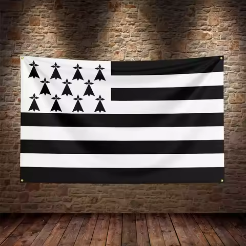 3X5Ft Brittany Flag French Region Flag For Decor