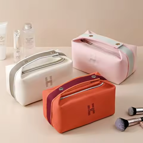 Minimalist Waterproof Toiletry Bag Portable Travel Organizer, Large Capacity Canvas Makeup Pouch, Ja