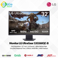Monitor Curved LG UltraGear 32GS60QC VA 32" 180Hz QHD HDMI DP 1ms For Komputer Laptop PC - 32GS60QC-