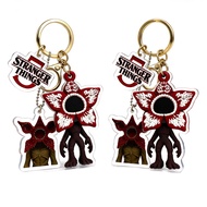 Stranger Things Merchandise Keychain Set Demogorgon Eleven Dustin Metal Charms Bag Hanger Backpack C