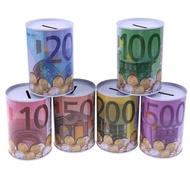 Kotak Uang Silinder Kreatif Tahan Lama Koin Hias Euro