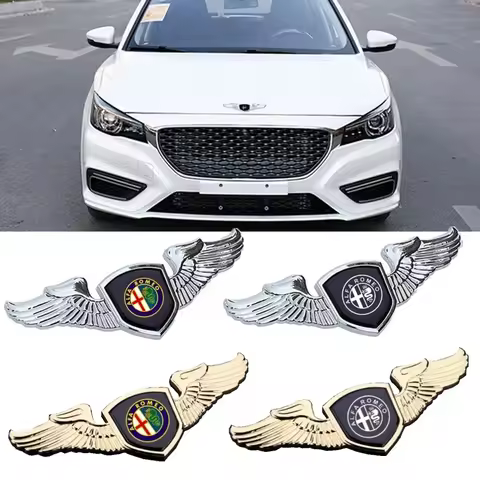 Car Styling Metal Chromed Emblem Badge Sticker for Alfa Romeo Alfa Rome 155 159 156 Giulia Mito Stel