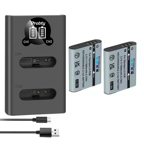 1800mAh Li-92B Li-90B Battery + Li 90B Li92B Charger with for Olympus Tough TG-5 TG-4 TG-6 TG-2 TG-1