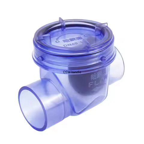 1pc 50mm PVC Blue Transparent Check Valve Anti-Backflow Check Valve Kitchen Sewer Pipe Water Pipe On