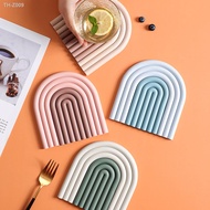 ❡ Rainbow Silicone Table Mat Coaster Hot Dishes Pot Holder Placemat Multipurpose Pot Holders for Kitchen Heat Resistant Pan Pads