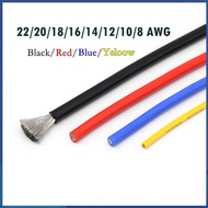 100CM 8AWG 10AWG 12AWG 14AWG 16AWG 18AWG 20AWG 22AWG Silicone Wire 5-Color Flexible Shoft Cable DIY