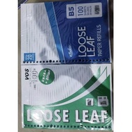 Loose leaf B5 A5 Binder Paper