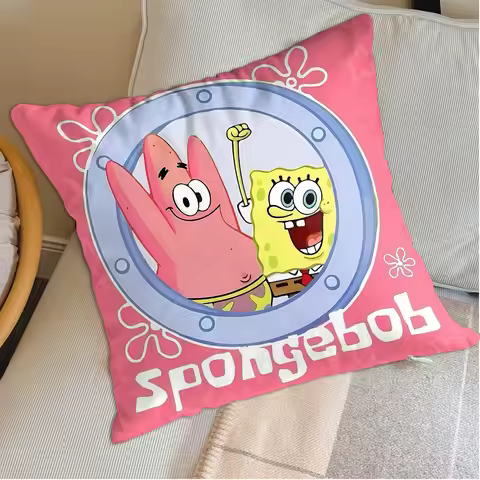 Ornamental Pillows Cover Kawaii S-Spongebobs Cushions More Decorative Pillowcase Decor 40x40 Pillow 