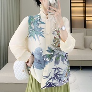 Japan 2025 Issey Miyake National Style Pleated Cardigan New Womens 2024 Early Autumn Shirt Coat Desi