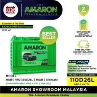 [Professional Replacement] 110D26L | NS70L | AMARON PRO | Lexus Alphard Estima Vellfire Navara | Car