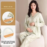 Rời Đồ Ngủ Cho Mẹ Áo Choàng Điều Dưỡng Mùa Xuân Mùa Thu Thoải Mái Quần Áo Sau Sinh Mặc Nhà Áo Đồ Cho