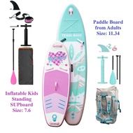 ซัฟบอร์ด Sup board Stand Up Paddle Board SUP Inflatable Paddle Boards Non-Slip Deck Pad Inflatable Kids Standing Supboard กระดานโต้คลื่น บอร์ดยืนพาย ซัฟบอร์ด สายรัดข้อมือ Paddle และปั๊มมือ SUP board / Surfboard / Paddle board 11,34 (335*86*15cm)