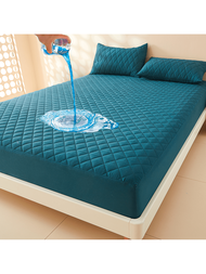 1入組3層拼接厚床墊套,100%防水床墊保護套,柔軟透氣,適用於單人或雙人床（不含枕頭套）