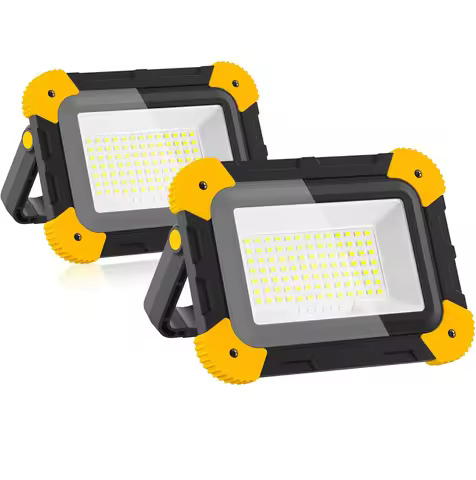 LED Work Spotlight 5 Mode Portable Construction Flood Light Rechargeable Camping Lamp for Site Garag