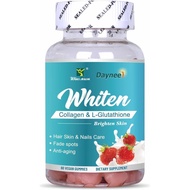 Skin Whiten Gummies, Contains Collagen & L-Glutathione, Support Brighten Skin, Fade Spots & Anti-Agi