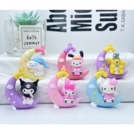 Kuromi / My Melody / Hello Kitty / Cinnamoroll / Purin / Pochacco Moon Design Figurines / Cake Toppe