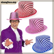 xiangbao1 Shimmering Stripe  Hat For Magicians Shows Costumes Theme Parties Event