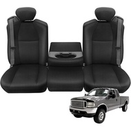 Front Truck Seat Cover Compatible with 2001-2007 Ford XCAB F250-F550 40/20/40 Bench Seat with Adjust