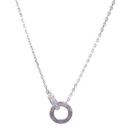 CARTIER 18K白金Love Necklace鑽石項鍊