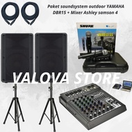 Paket 6 soundsystem outdoor YAMAHA DBR15 + Mixer Ashley samson 4